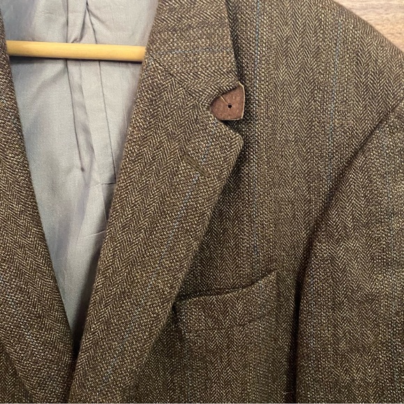 OSCAR DE LA RENTA - BROWN BLAZER - ELBOW PATCHES - Picture 5 of 15